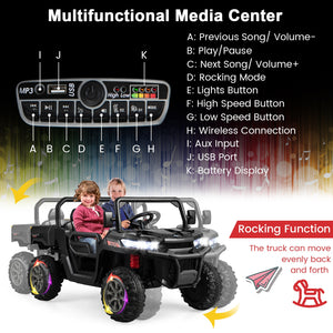12V 2-Seater Electric Ride-On UTV Dump Truck with Remote Control, Dump Bed, and Shovel - Black Trend Times 8