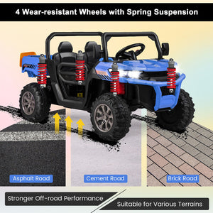 12V 2-Seater Electric Ride-On UTV Dump Truck with Remote Control, Dump Bed, and Shovel – Blue Trend Times 7