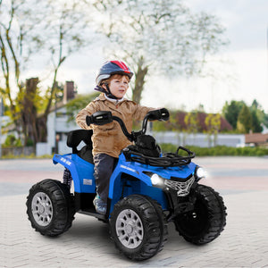 12V Electric Kids Ride-On ATV 4-Wheeler Quad with 2 Speeds, MP3, and Headlights Blue Trend Times 2