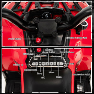 12V Electric Kids Ride-On ATV 4 Wheeler Quad with 2 Speeds MP3 and Headlights Red Trend Times 5