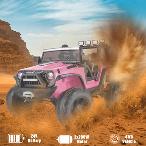 12V/24V Electric Ride-On Truck for Kids with Remote Control and 2 Seats Trend Times 2