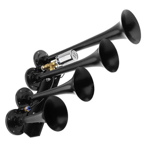 12V/24V Truck and Train Air Horn, 185dB Loud Four Trumpet Air Horn for Cars Trend Times 6