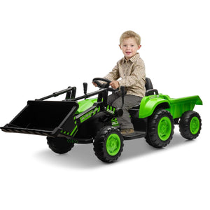 12V 3-in-1 Kids Electric Ride-On Excavator Bulldozer Tractor with Remote and Trailer Trend Times 7