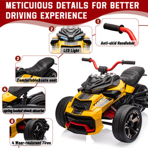 12V 3-Wheeler Ride-On Electric ATV Motorcycle Battery-Powered Vehicle Trend Times 6