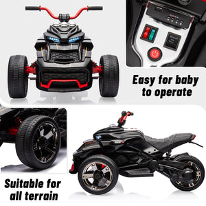 12V 3-Wheeler Ride-On Electric ATV Motorcycle Battery-Powered Vehicle Trend Times 9