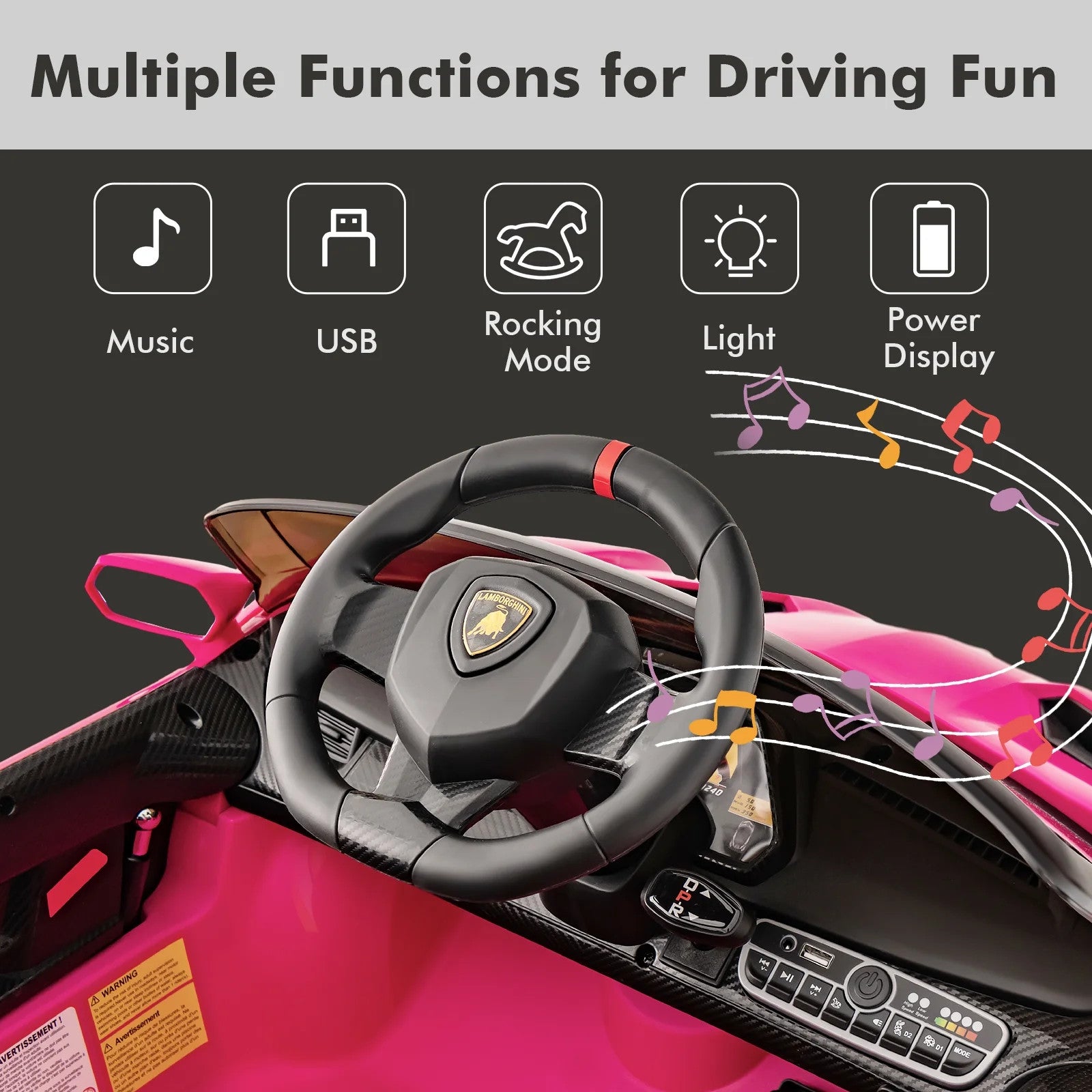 12V 4WD Kids Ride-On Car Licensed Lamborghini Veneno with Hydraulic Doors and Remote Control Trend Times 1