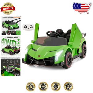 12V 4WD Kids Ride-On Car with Safety Features and Built-In Music Lamborghini Style Trend Times 0