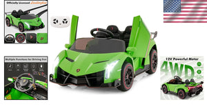 12V 4WD Kids Ride-On Car with Safety Features and Built-In Music Lamborghini Style Trend Times 1