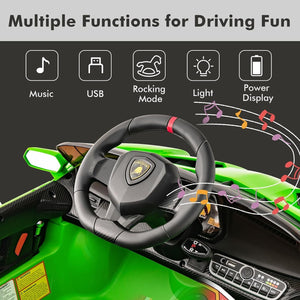 12V 4WD Kids Ride-On Car with Safety Features and Built-In Music Lamborghini Style Trend Times 5