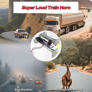 12V 600DB Silver Dual Electric Air Horn Kit for Cars and Trucks with Compressor Trend Times 4
