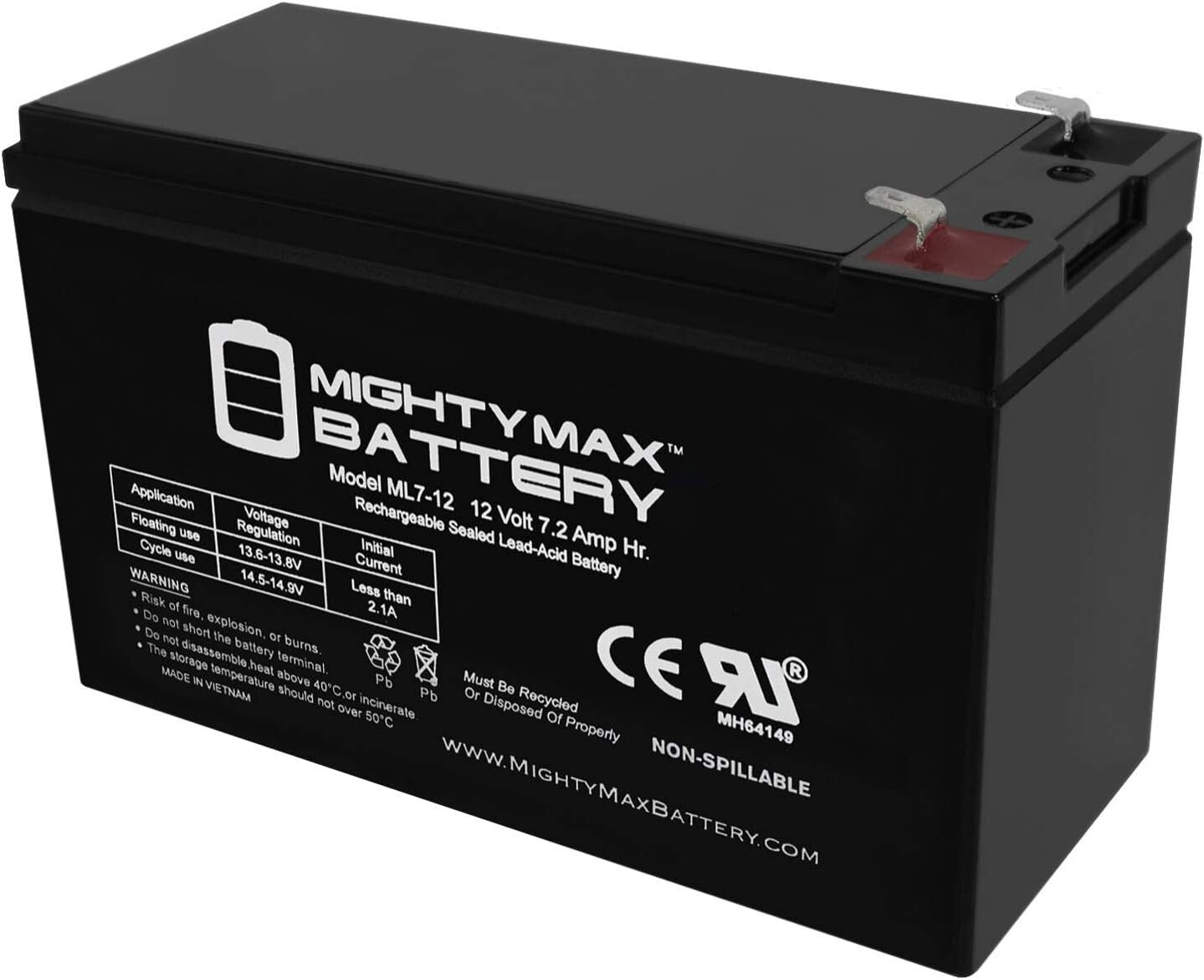 12V 7.2AH Replacement Battery for Kids Electric Ride-On Car Durable Power Wheels Trend Times 0