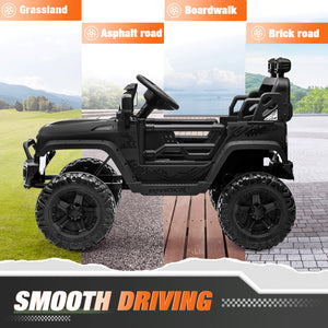 12V Kids Ride-On Truck Car with Parent Remote Control and 7-Hour Battery Life, Blue Trend Times 2