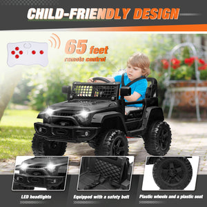 12V Kids Ride-On Truck Car with Parent Remote Control and 7-Hour Battery Life, Blue Trend Times 4
