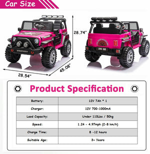 12V 7Ah 2-Seater Electric Ride-On Truck Car for Kids with Parent Remote Control Trend Times 5