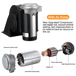 12V High-Pitched Air Horn with Wired Button for Trucks and Cars Trend Times 3
