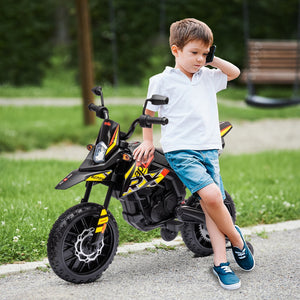 12V Licensed Kids Motorcycle with Training Wheels Yellow Trend Times 1