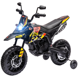12V Licensed Kids Motorcycle with Training Wheels Yellow Trend Times 3
