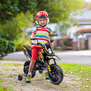 12V Licensed Kids Motorcycle with Training Wheels Yellow Trend Times 8