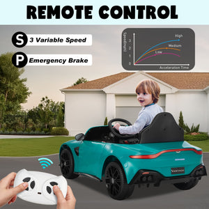 12V Licensed Aston Martin Electric Ride-On Car for Kids 3+ with Remote Control Trend Times 3
