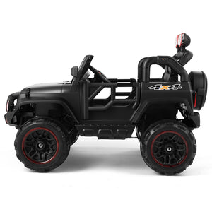 12V Battery Powered Kids Ride-On Truck with 3 Speeds, Remote Control, MP3, LED Lights, USB, and Black Cover Trend Times 11