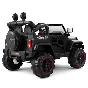 12V Black Kids Ride-On Truck Car Toy with MP3, LED Lights, RC Controller, and Battery Cover Trend Times 10