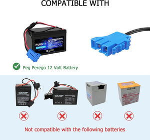 12V Battery and Charger Kit Compatible with Peg Perego Ground Force Tractor John Deere Gator XUV Trend Times 2