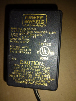 12V Battery Charger with AC Adapter and Wall Plug for Power Wheels 00801-0972 OEM Trend Times 1
