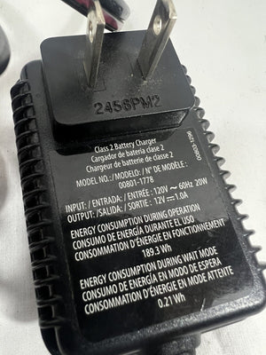 12V Battery Charger and Power Adapter for Kids Ride-On Toy Wheels 00801-1778 Trend Times 1
