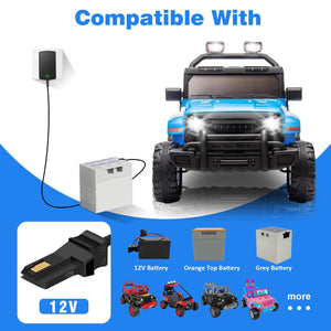 12V Battery Charger for Power Wheels with Gray Battery and Orange Top Trend Times 2
