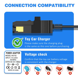 12V Battery Charger for Power Wheels with Gray Battery and Orange Top Trend Times 3