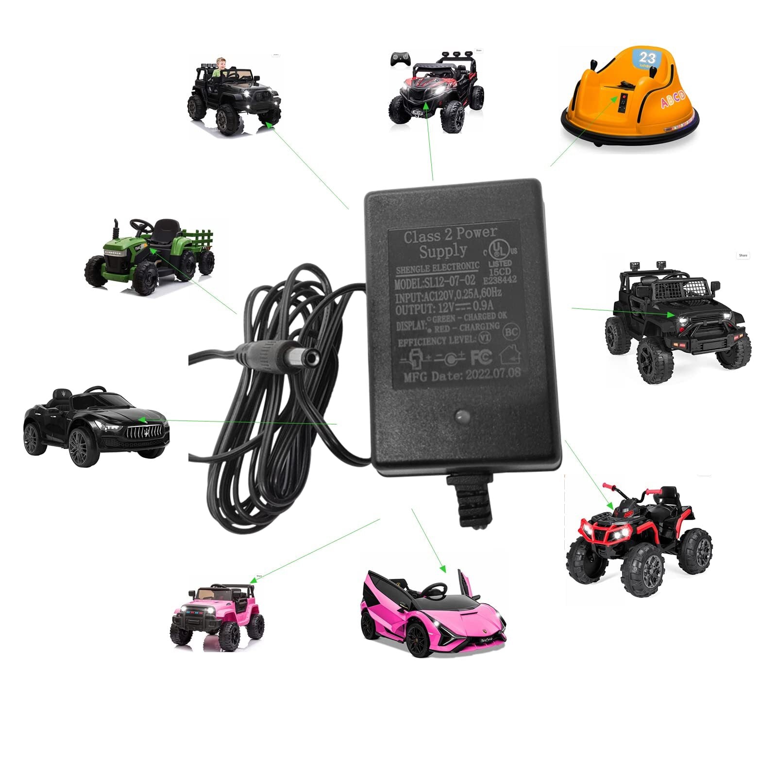 12V Universal Battery Charger for Ride-On Toys and Kids Cars Trend Times 0