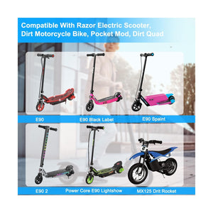 12V Battery Charger for Ride-On Toys Compatible with Razor PowerCore E90 and E95 Electric Scooters Trend Times 1