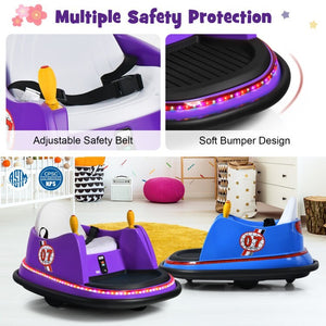12V Battery-Powered Electric Kids Ride-On Bumper Car with Remote Control and Flashing Lights Trend Times 11