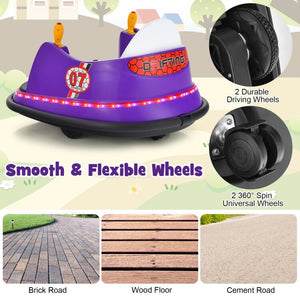 12V Battery-Powered Electric Kids Ride-On Bumper Car with Remote Control and Flashing Lights Trend Times 12