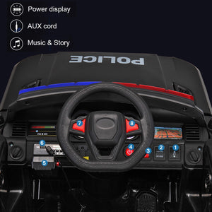 12V Battery-Powered Electric Police Ride-On Car with Parent Remote Control for Kids Ages 3-8 Trend Times 3