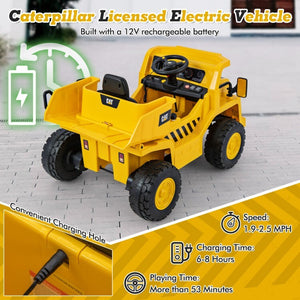 12V Battery Electric Ride-On Dump Truck for Kids with Tiltable Bump Bed Trend Times 5