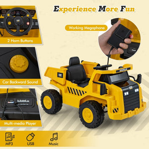 12V Battery Electric Ride-On Dump Truck for Kids with Tiltable Bump Bed Trend Times 7