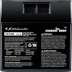 12V 9.5Ah Rechargeable Battery with Replaceable Fuse for Ride-On Toys TB3 Trend Times Variant 0