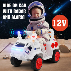 12V Battery Powered Kids Ride-On Mars Rover Car with Remote Control, Radar, Alarm, Lights, Music, and Bluetooth Trend Times 0