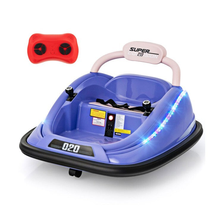 12V Battery Powered Kids Bumper Ride-On Car Toy with Remote Control and 360 Degree Spin Rotation Trend Times 0