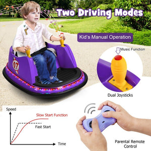 12V Battery-Powered Kids Electric Ride-On Bumper Car with Flashing Lights for Toddlers Trend Times 6