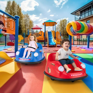 12V Battery-Powered Kids Electric Ride-On Bumper Car with Remote Control and Training Wheels Trend Times 2