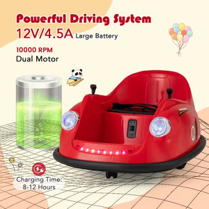 12V Battery-Powered Kids Electric Ride-On Bumper Car with Remote Control and Training Wheels Trend Times 8