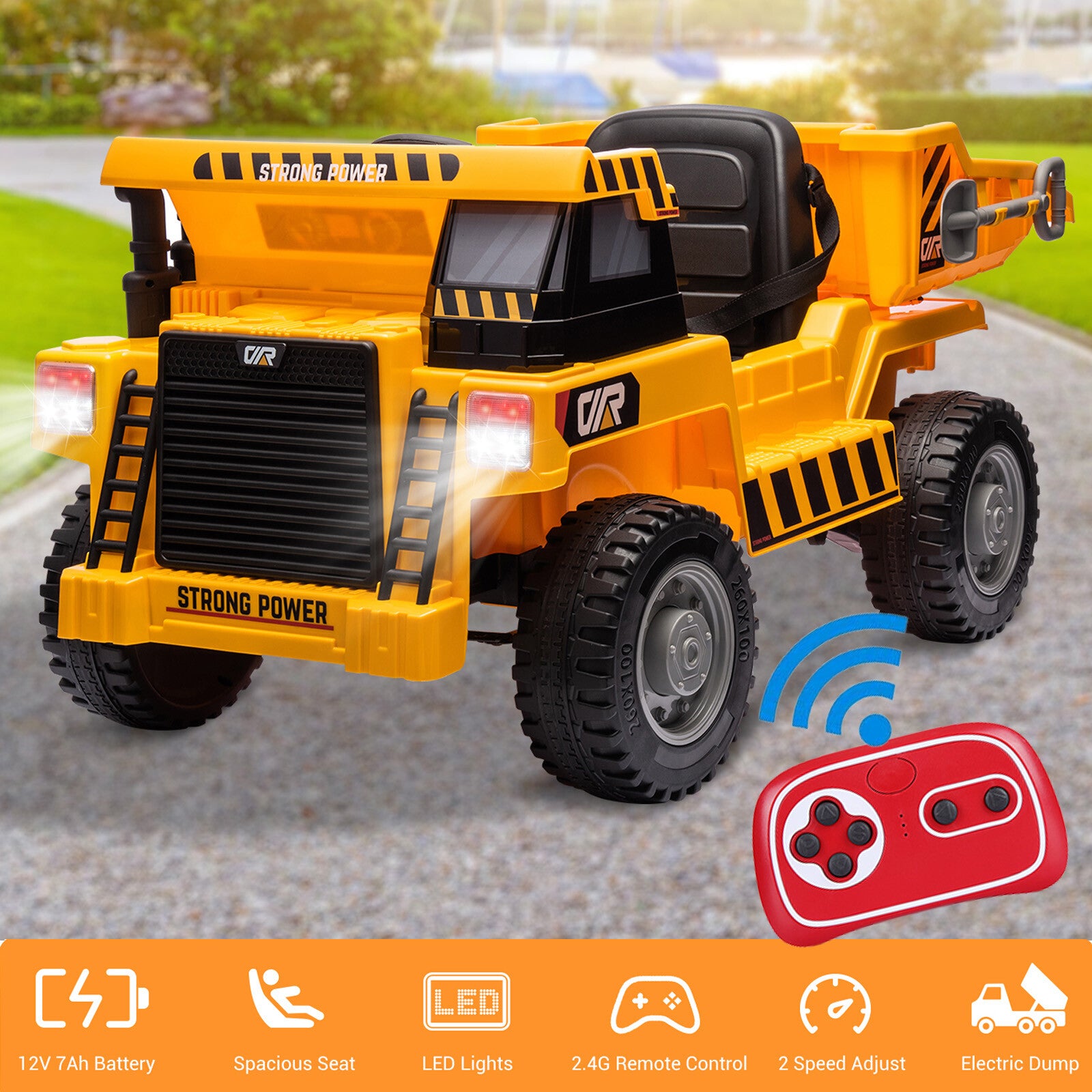 12V Battery Powered Kids Ride-On RC Dump Truck with Electric Construction Tractor and Bucket Trend Times 1