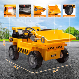 12V Battery Powered Kids Ride-On RC Dump Truck with Electric Construction Tractor and Bucket Trend Times 8