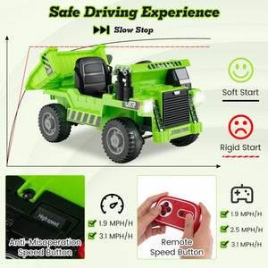 12V Electric Ride-On Dump Truck for Kids with 2.4G Remote Control Battery Powered Car Gift Trend Times 9