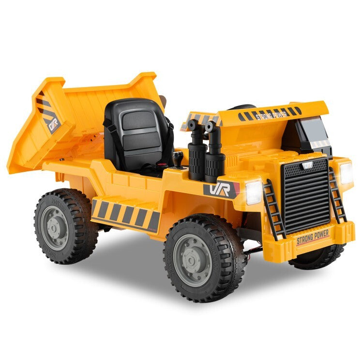 12V Battery-Powered Electric Ride-On Dump Truck for Kids with Functional Dump Bed Trend Times 0