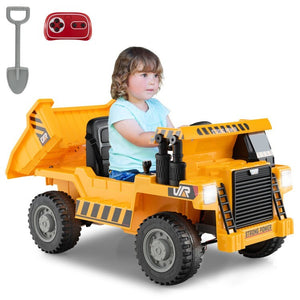 12V Battery-Powered Electric Ride-On Dump Truck for Kids with Functional Dump Bed Trend Times 1