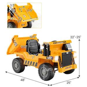 12V Battery-Powered Electric Ride-On Dump Truck for Kids with Functional Dump Bed Trend Times 2
