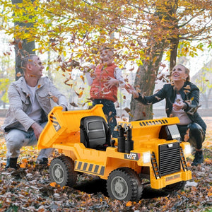 12V Battery-Powered Electric Ride-On Dump Truck for Kids with Functional Dump Bed Trend Times 4